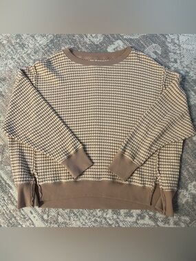 American Eagle Oversized Big Hug Waffle Crewneck Sweatshirt